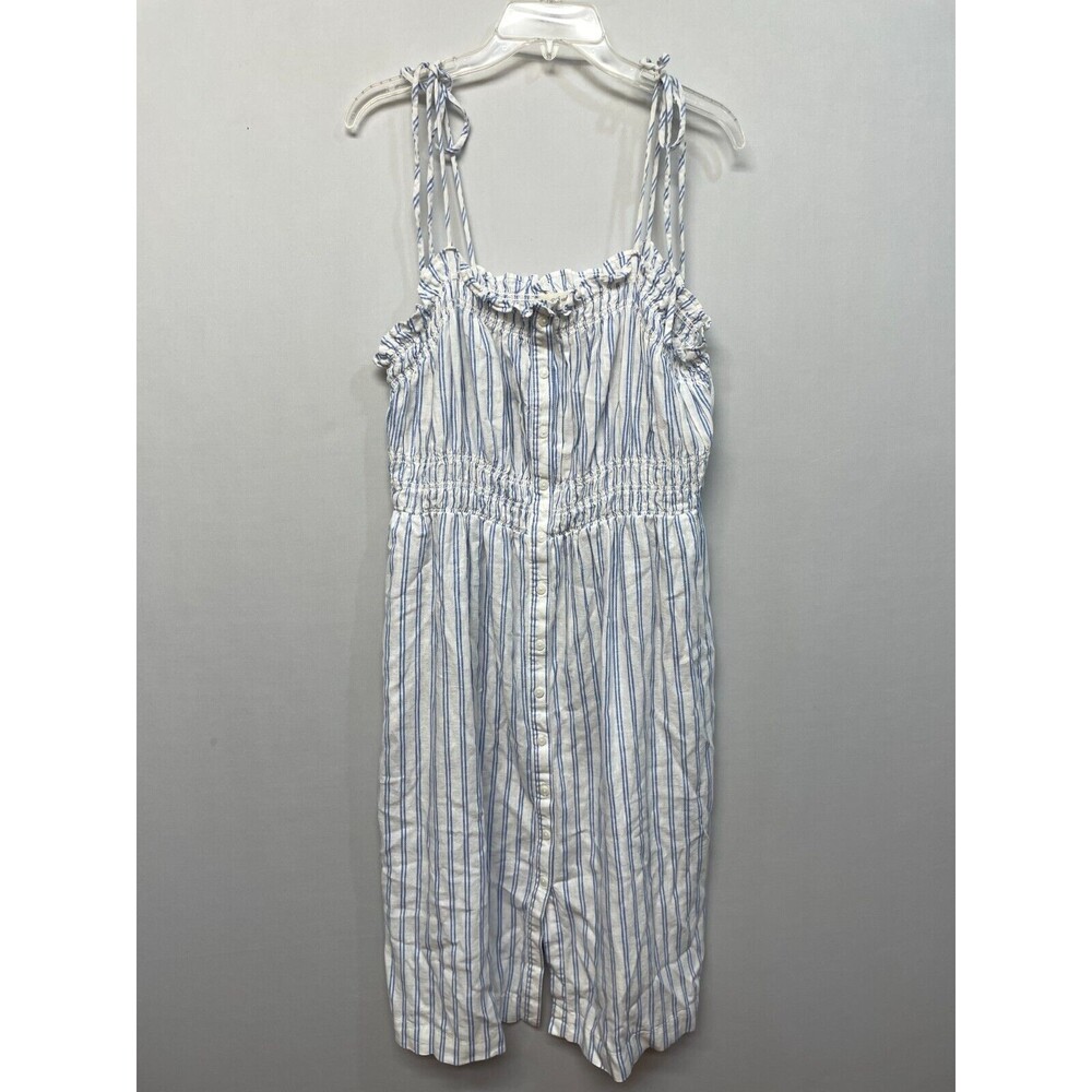 NWT Universal Thread Women Mini Baby Doll Button Dress 1X Linen Blend M287 -22